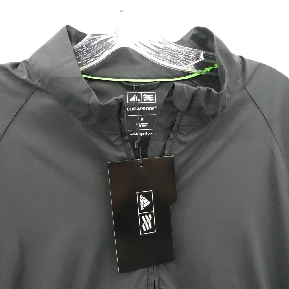 Adidas‎ Golf Jacket Mens Medium Black 1/4 Zip Pullover PGA Casual Preppy Top New
